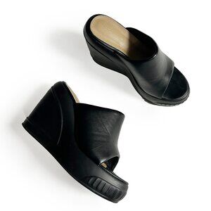 Lemonade Brand Bubble Platform Mule / Sandal in Black Vegan Leather Size 10